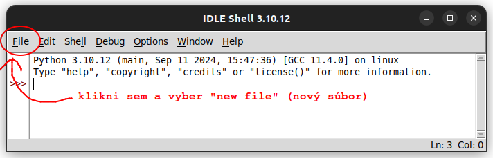 open new file in IDLE